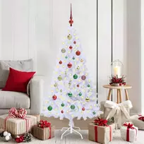 Dirbtinė Kalėdų eglutė su 150 LED Balta 150 cm PVC ir Plienas
