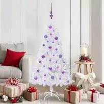 Dirbtinė Kalėdų eglutė su 150 LED Balta 150 cm PVC ir Plienas