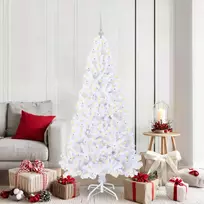 Dirbtinė Kalėdų eglutė su 300 LED Balta 180 cm PVC ir Plienas