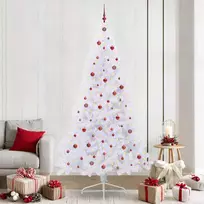 Dirbtinė Kalėdų eglutė su 300 LED Balta 240 cm PVC ir Plienas