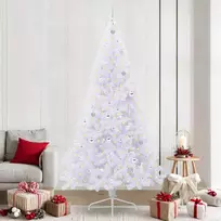 Dirbtinė Kalėdų eglutė su 300 LED Balta 240 cm PVC ir Plienas
