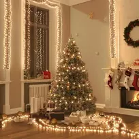 LED lempučių girlianda, PVC, 400 šiltų baltų LED, tanki