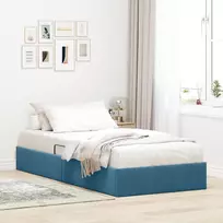 Otomano lovos rėmas Tamsiai mėlyna 90 x 200 cm Aksomas