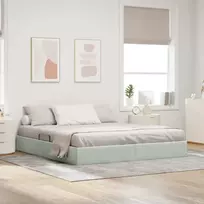 Otomano lovos rėmas Šviesiai pilka 160 x 200 cm Aksomas