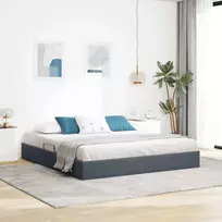 Otomano lovos rėmas Tamsiai pilka 180 x 200 cm Aksomas