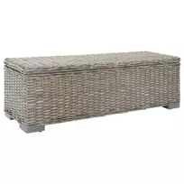 Daiktadėžė, pilka, 110cm, Kubu ratanas ir raudonmedžio masyvas