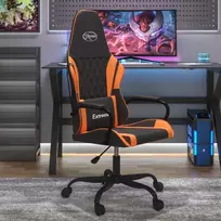 Masažinė žaidimų kėdė, juoda ir oranžinė, dirbtinė oda