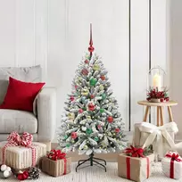 Dirbtinė Kalėdų eglutė Žalia ir balta 120 cm PVC ir metalas