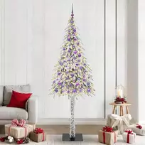 Kalėdų eglutė su 300 LED s stovu Balta 210 cm PE ir Plienas