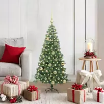 Kalėdų eglutė su 150 LED s stovu Žalia 120 cm PVC