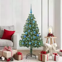 Kalėdų eglutė su 150 LED s stovu Žalia 150 cm PVC