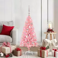 Kalėdų eglutė su 150 LED s stovu Rožinė 120 cm PVC