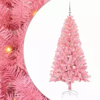 Kalėdų eglutė su 150 LED s stovu Rožinė 150 cm PVC