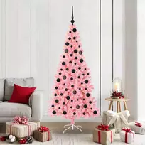 Kalėdų eglutė su 300 LED s stovu Rožinė 180 cm PVC