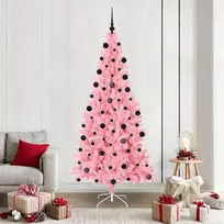 Kalėdų eglutė su 300 LED s stovu Rožinė 210 cm PVC