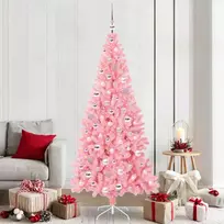 Kalėdų eglutė su 300 LED s stovu Rožinė 210 cm PVC