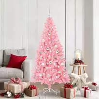 Kalėdų eglutė su 300 LED s stovu Rožinė 180 cm PVC