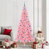 Kalėdų eglutė su 300 LED s stovu Rožinė 210 cm PVC