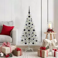 Kalėdų eglutė su 150 LED s stovu Sidabro 120 cm PET
