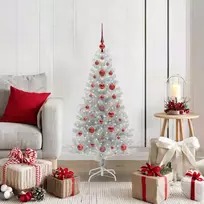 Kalėdų eglutė su 150 LED s stovu Sidabro 120 cm PET
