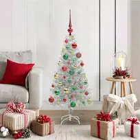 Kalėdų eglutė su 150 LED s stovu Sidabro 120 cm PET