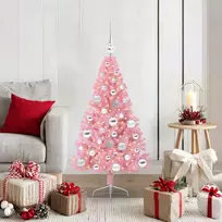 Dirbtinis prieššventinis eglutė su šviesomis Rožinė 120 cm PVC