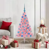 Dirbtinis prieššventinis eglutė su šviesomis Rožinė 120 cm PVC