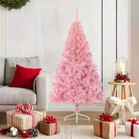 Dirbtinis prieššventinis eglutė su šviesomis Rožinė 150 cm PVC