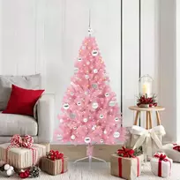 Dirbtinis prieššventinis eglutė su šviesomis Rožinė 150 cm PVC