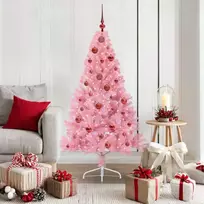 Dirbtinis prieššventinis eglutė su šviesomis Rožinė 150 cm PVC