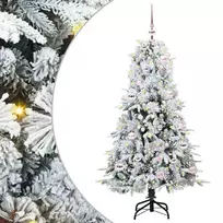 Dirbtinė Sulankstoma Kalėdų Eglutė Balta 150 cm PE ir PVC