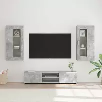 TV spintelių komplektas su stalčių FLORIN 3 pcs Betono pilka