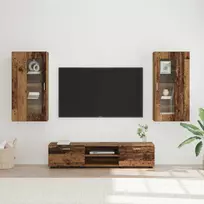 TV spintelių komplektas su stalčių FLORIN 3 pcs Senas medis