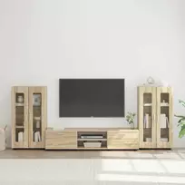 TV spintelių komplektas su stalčių FLORIN 3 pcs Sonoma ąžuolas