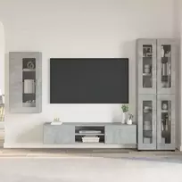 TV spintelių komplektas su stalčių FLORIN 3 pcs Betono pilka