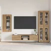 TV spintelių komplektas FLORIN 3 pcs Amatininkų ąžuolas