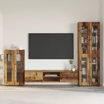 TV spintelių komplektas su stalčių FLORIN 3 pcs Senas medis