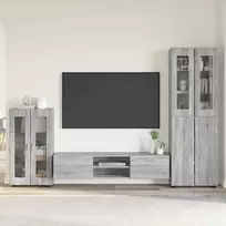 TV spintelių komplektas su stalčių FLORIN 3 pcs Pilkas Sonoma