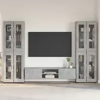 TV spintelių komplektas su stalčių FLORIN 3 pcs Betono pilka