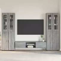 TV spintelių komplektas su stalčių FLORIN 3 pcs Pilkas Sonoma