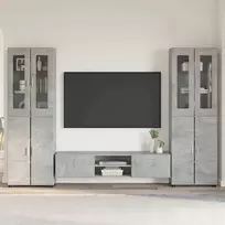 TV spintelių komplektas su stalčių FLORIN 3 pcs Betono pilka