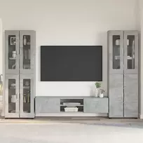 TV spintelių komplektas su stalčių FLORIN 3 pcs Betono pilka