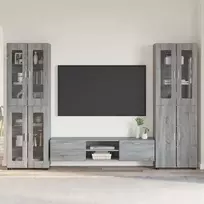 TV spintelių komplektas su stalčių FLORIN 3 pcs Pilkas Sonoma