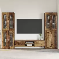 TV spintelių komplektas su stalčių FLORIN 3 pcs Senas medis