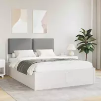 Lovo rėmas su apmuštu galvūgaliu Šviesiai pilka 160 x 200 cm