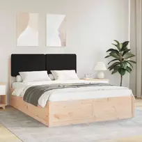 Lovo rėmas su apmuštu galvūgaliu Juoda 160 x 200 cm