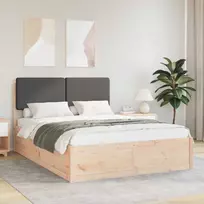 Lovo rėmas su apmuštu galvūgaliu Tamsiai pilka 150 x 200 cm