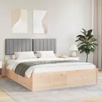 Lovo rėmas su apmuštu galvūgaliu Šviesiai pilka 160 x 200 cm