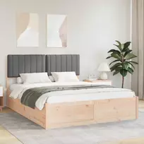 Lovo rėmas su apmuštu galvūgaliu Tamsiai pilka 150 x 200 cm