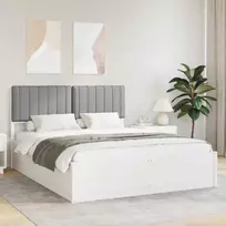 Lovo rėmas su apmuštu galvūgaliu Šviesiai pilka 150 x 200 cm